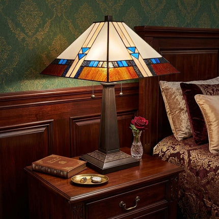 22" Dark Brown Metal Two Light Candlestick Table Lamp With Off White Empire Shade HomeRoots