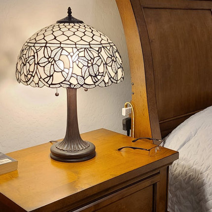 23" Dark Brown Metal Two Light Candlestick Table Lamp With White Shade HomeRoots