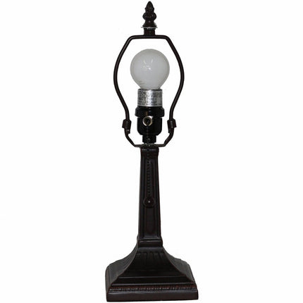 15" Dark Brown Metal Candlestick Table Lamp With Green Empire Shade HomeRoots