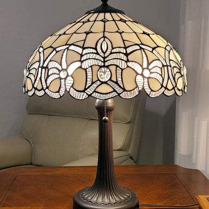 23" Dark Brown Metal Two Light Candlestick Table Lamp With White Shade HomeRoots