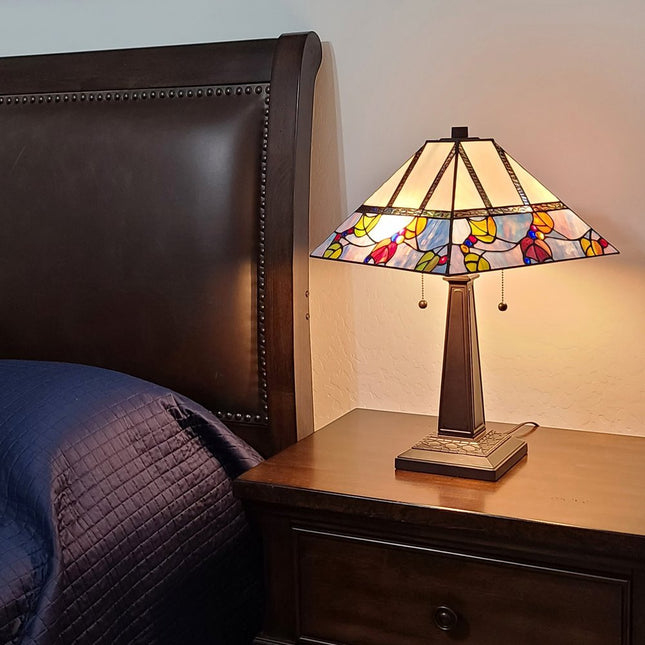 22" Dark Brown Metal Two Light Candlestick Table Lamp With White Shade HomeRoots