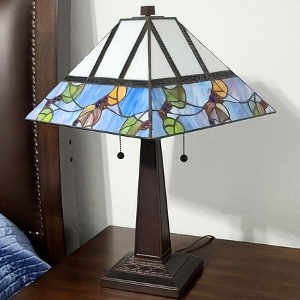 22" Dark Brown Metal Two Light Candlestick Table Lamp With White Shade HomeRoots