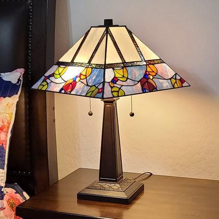 22" Dark Brown Metal Two Light Candlestick Table Lamp With White Shade HomeRoots