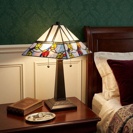 22" Dark Brown Metal Two Light Candlestick Table Lamp With White Shade HomeRoots