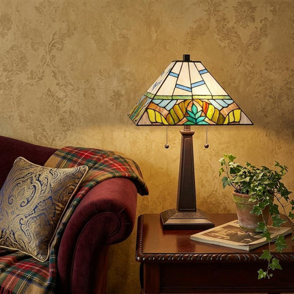 22" Dark Brown Metal Two Light Candlestick Table Lamp With White Shade HomeRoots