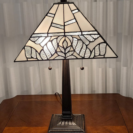 22" Dark Brown Metal Two Light Candlestick Table Lamp With White Shade HomeRoots