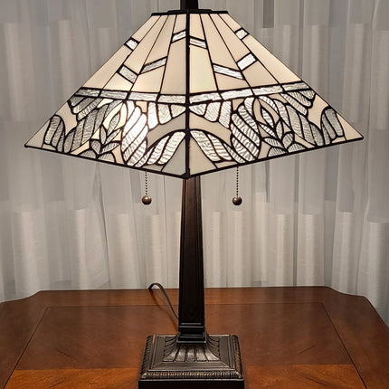 22" Dark Brown Metal Two Light Candlestick Table Lamp With White Shade HomeRoots