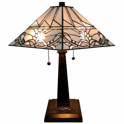 22" Dark Brown Metal Two Light Candlestick Table Lamp With White Empire Shade HomeRoots