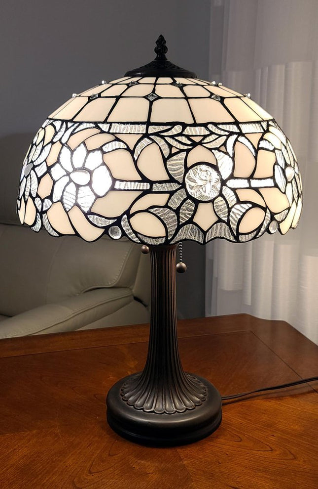 23" Dark Brown Metal Two Light Candlestick Table Lamp With White Shade HomeRoots