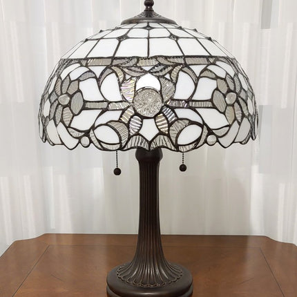 23" Dark Brown Metal Two Light Candlestick Table Lamp With White Shade HomeRoots