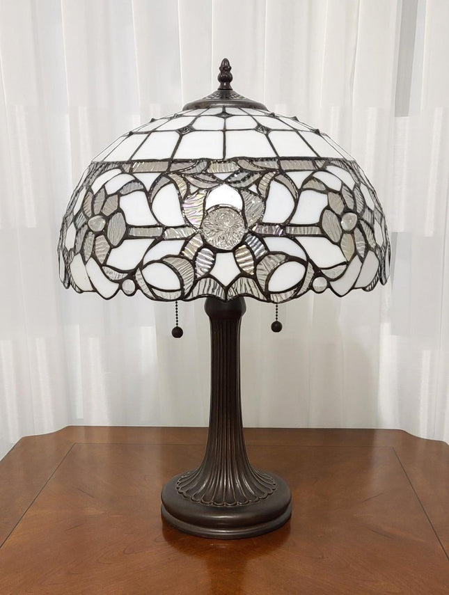 23" Dark Brown Metal Two Light Candlestick Table Lamp With White Shade HomeRoots