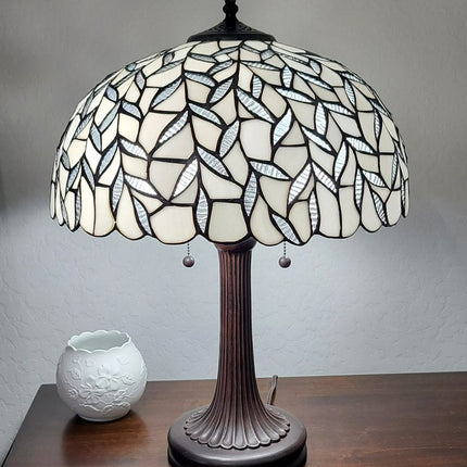 23" Dark Brown Metal Two Light Candlestick Table Lamp With White Shade HomeRoots