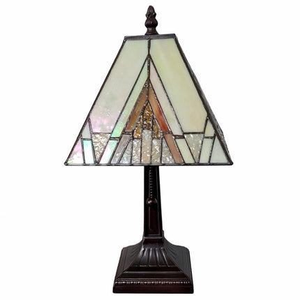 15" Dark Brown Metal Candlestick Table Lamp With Beige Shade HomeRoots
