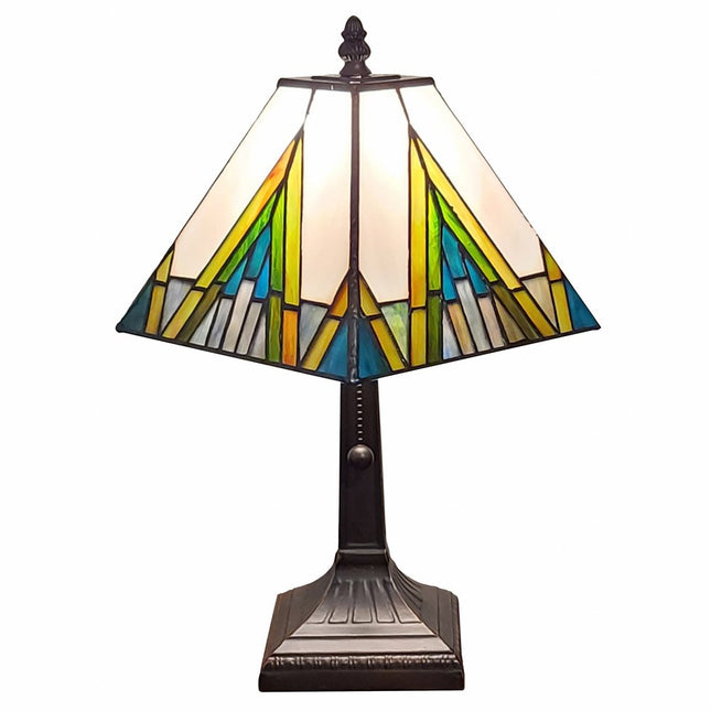 15" Dark Brown Metal Candlestick Table Lamp With Beige Shade HomeRoots