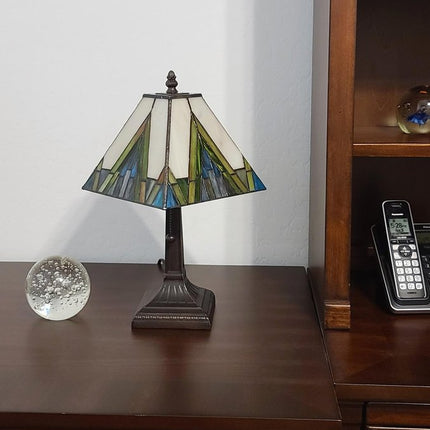 15" Dark Brown Metal Candlestick Table Lamp With Beige Shade HomeRoots