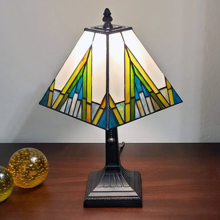 15" Dark Brown Metal Candlestick Table Lamp With Beige Shade HomeRoots