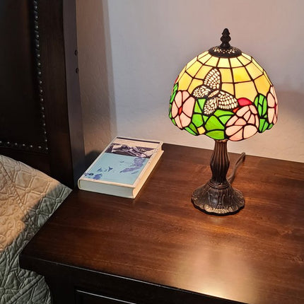 15" Dark Brown Metal Candlestick Table Lamp With Beige Shade HomeRoots