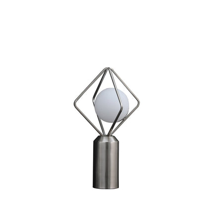 20" Silver Geometric Pedestal Contemporary Table or Desk  Lamp HomeRoots