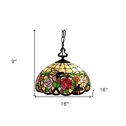 Red And White Unique Statement Two Light Glass Dimmable Chandelier With Red And White Shades