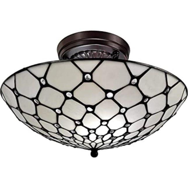 Black And White Unique Statement Two Light Glass Dimmable Chandelier With Black And White Shades HomeRoots