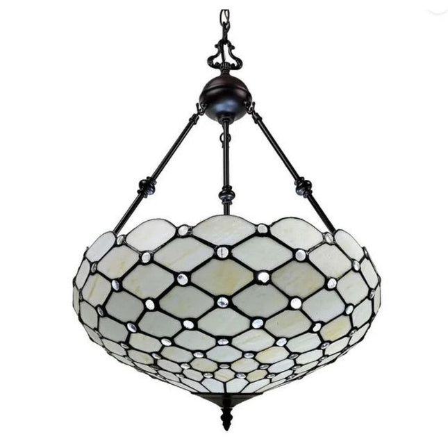 Black And White Unique Statement Three Light Glass Dimmable Chandelier With Black And White Shades HomeRoots