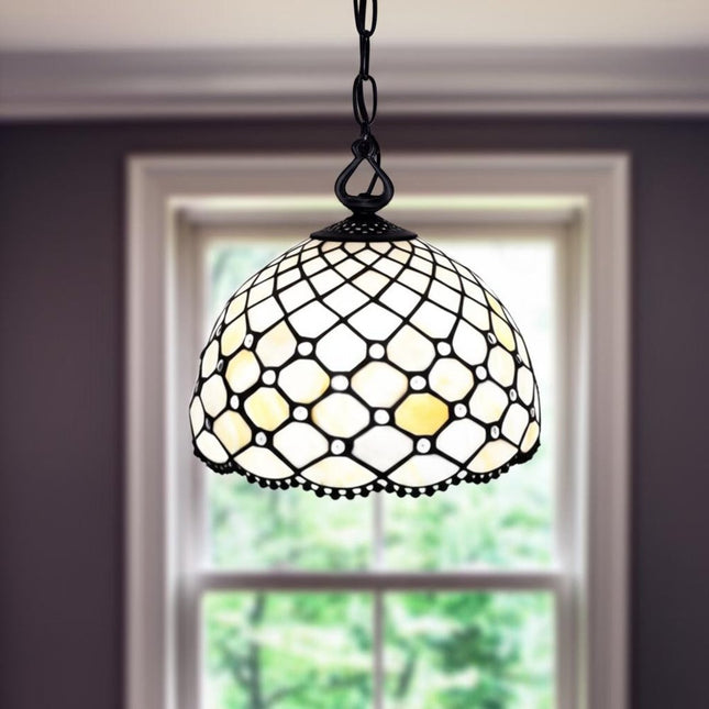 Black And White Unique Statement Glass Dimmable Chandelier With Black And White Shades HomeRoots