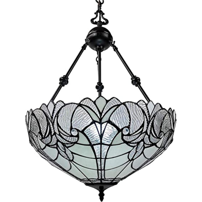 Black And White Unique Statement Two Light Glass Dimmable Chandelier With Black And White Shades HomeRoots