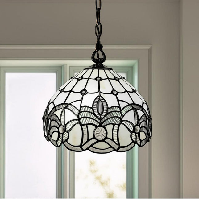 Black And White Unique Statement Glass Dimmable Chandelier With Black And White Shades HomeRoots
