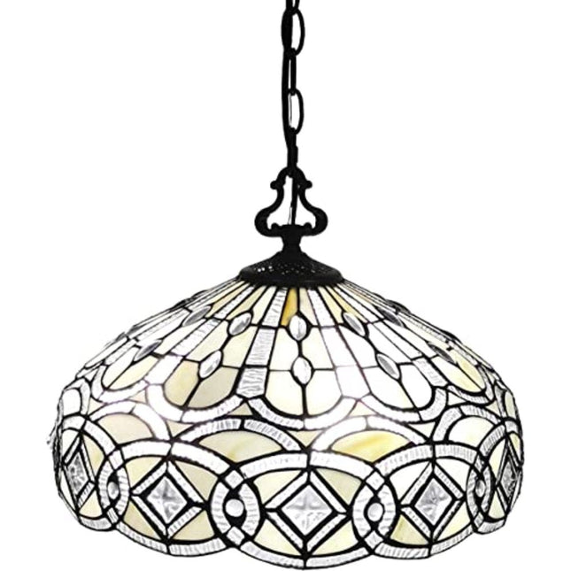 Black and White Unique Statement Two Light Glass Dimmable Ceiling Light With Black and White Shades HomeRoots