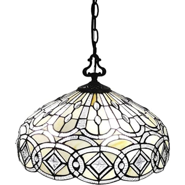 Black And White Unique Statement Two Light Glass Dimmable Chandelier With Black And White Shades