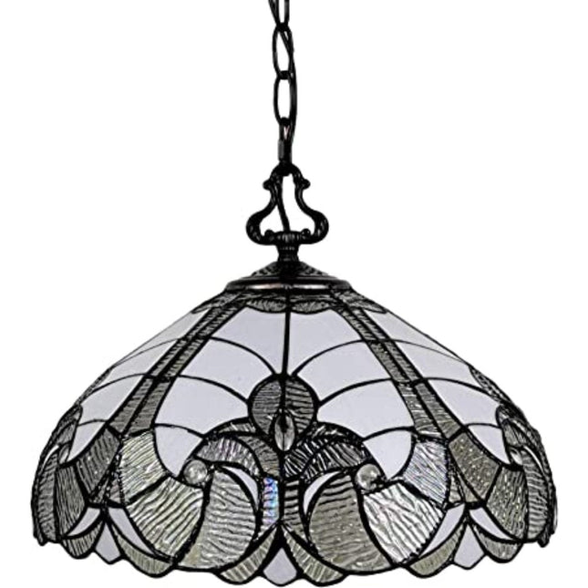 Black And White Unique Statement Two Light Glass Dimmable Chandelier With Black And White Shades HomeRoots