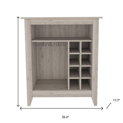 Light Gray Bar Cart With Wine Storage HomeRoots