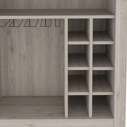 Light Gray Bar Cart With Wine Storage HomeRoots