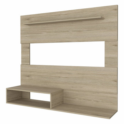 55" Light Pine Open Shelving Entertainment Center HomeRoots