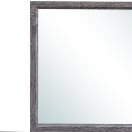 35" Dark Gray Wood Framed Accent Mirror HomeRoots