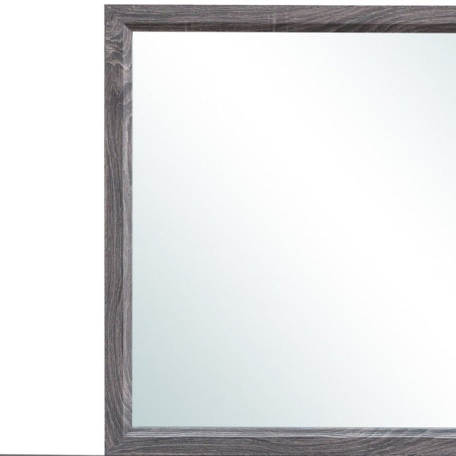 35" Dark Gray Wood Framed Accent Mirror HomeRoots