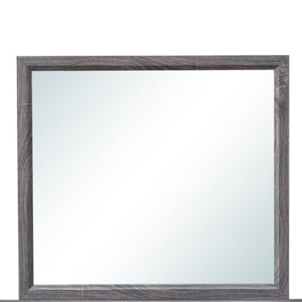 35" Dark Gray Wood Framed Accent Mirror HomeRoots