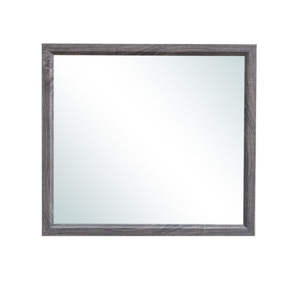 35" Dark Gray Wood Framed Accent Mirror HomeRoots