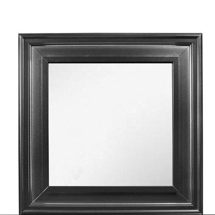 38" Gray Square Wood Framed Accent Mirror HomeRoots