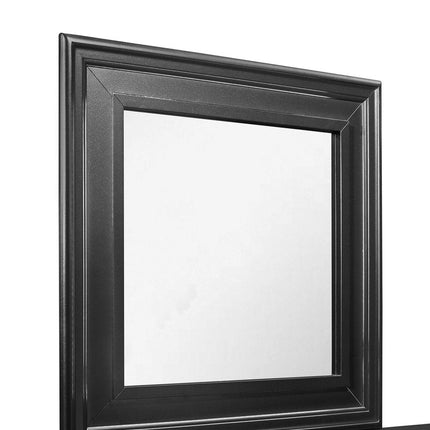 38" Gray Square Wood Framed Accent Mirror HomeRoots
