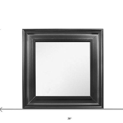 38" Gray Square Wood Framed Accent Mirror HomeRoots