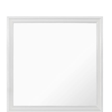 38" White Square Wood Framed Accent Mirror HomeRoots