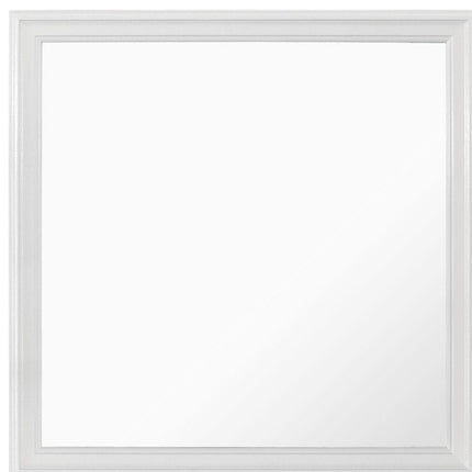 38" White Square Wood Framed Accent Mirror HomeRoots