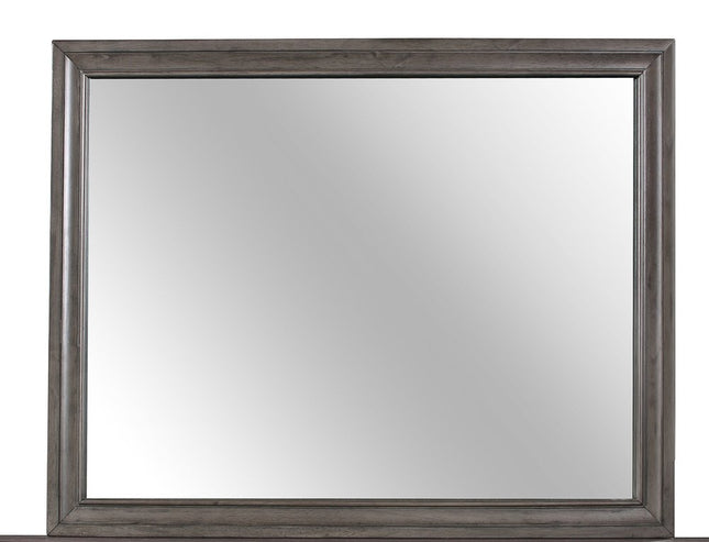 37" Gray Wood Framed Accent Mirror