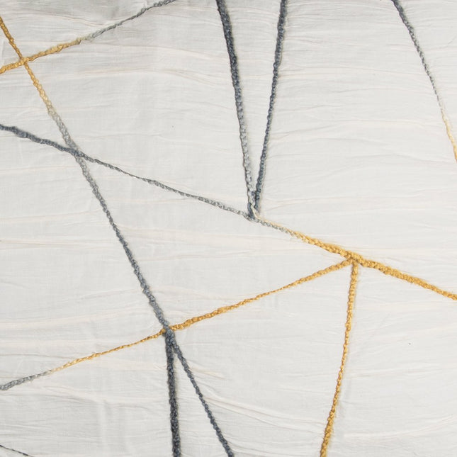 Gray And Ivory Abstract King Quilt HomeRoots