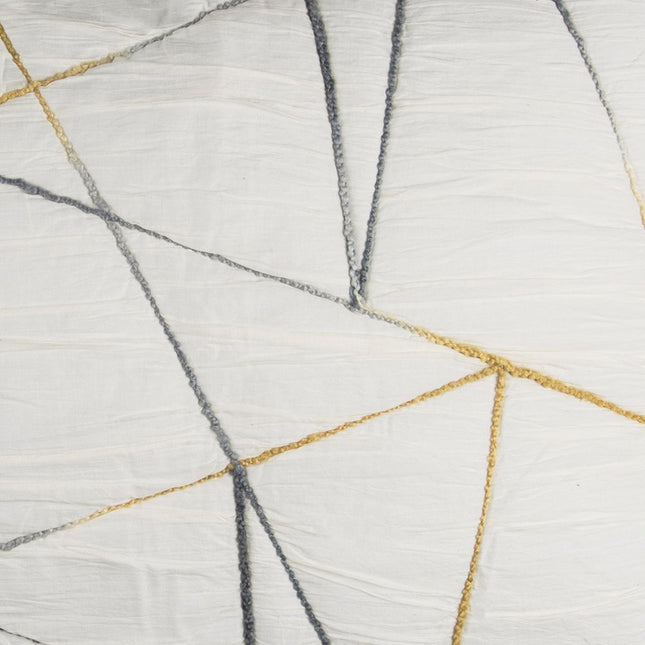 Gray And Ivory Abstract King Quilt HomeRoots