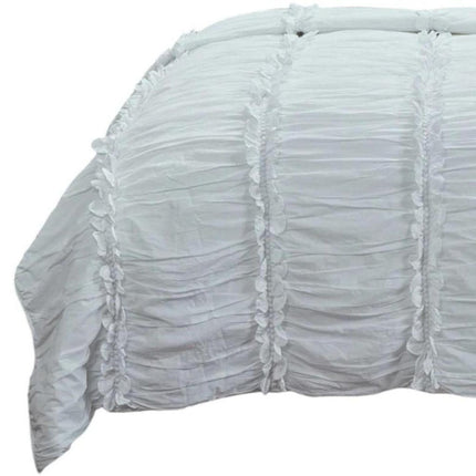 92" X 106" White Cotton Quilt HomeRoots