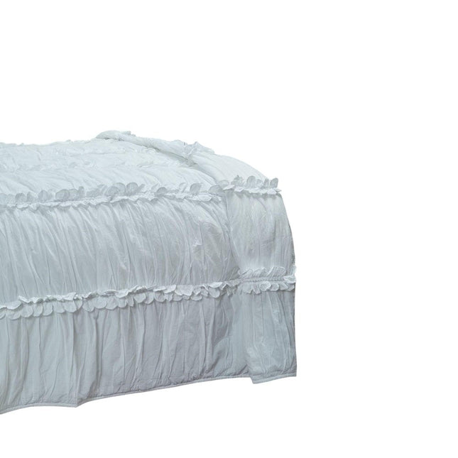 92" X 106" White Cotton Quilt HomeRoots