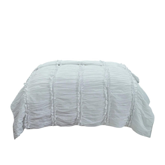 92" X 106" White Cotton Quilt HomeRoots
