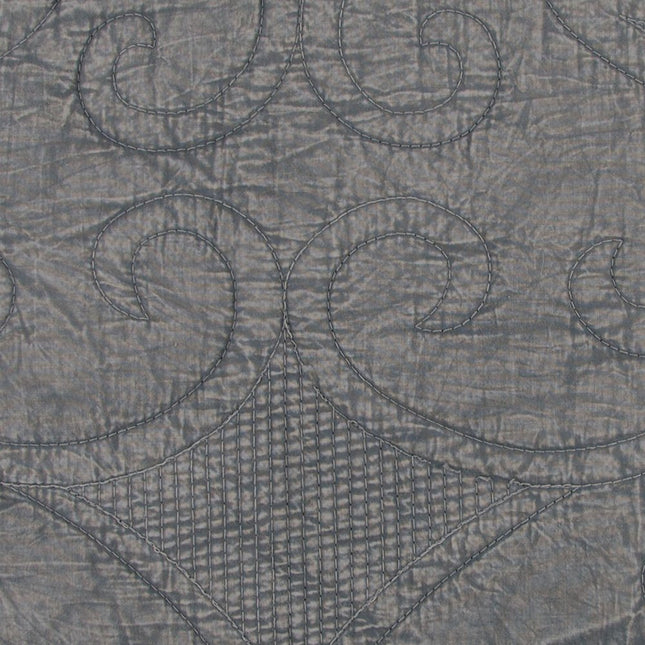 Gray Damask King Quilt HomeRoots